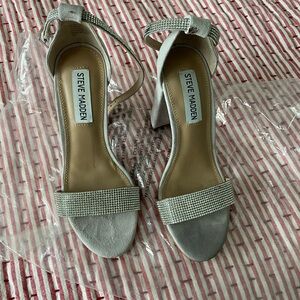 Steve Madden Silver Strappy Heels